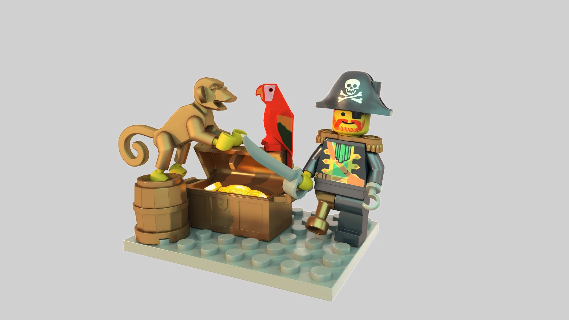 Lego Old Pirates Series 3d realisation