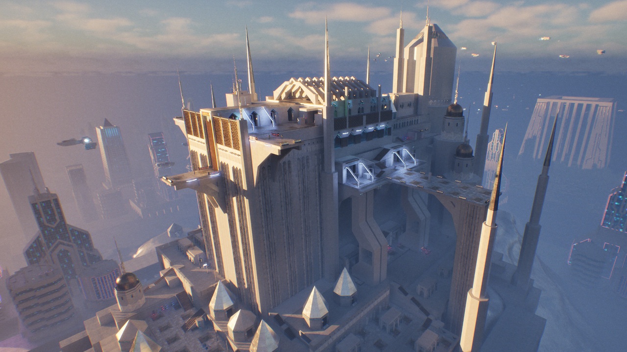 Retro Scifi Temple Architecture Kit