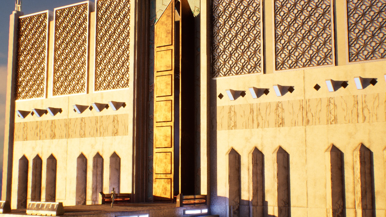 Retro Scifi Temple Architecture Kit