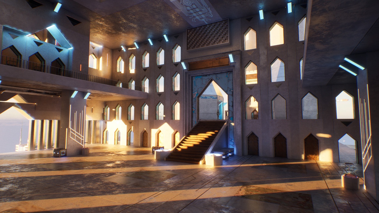 Retro Scifi Temple Architecture Kit