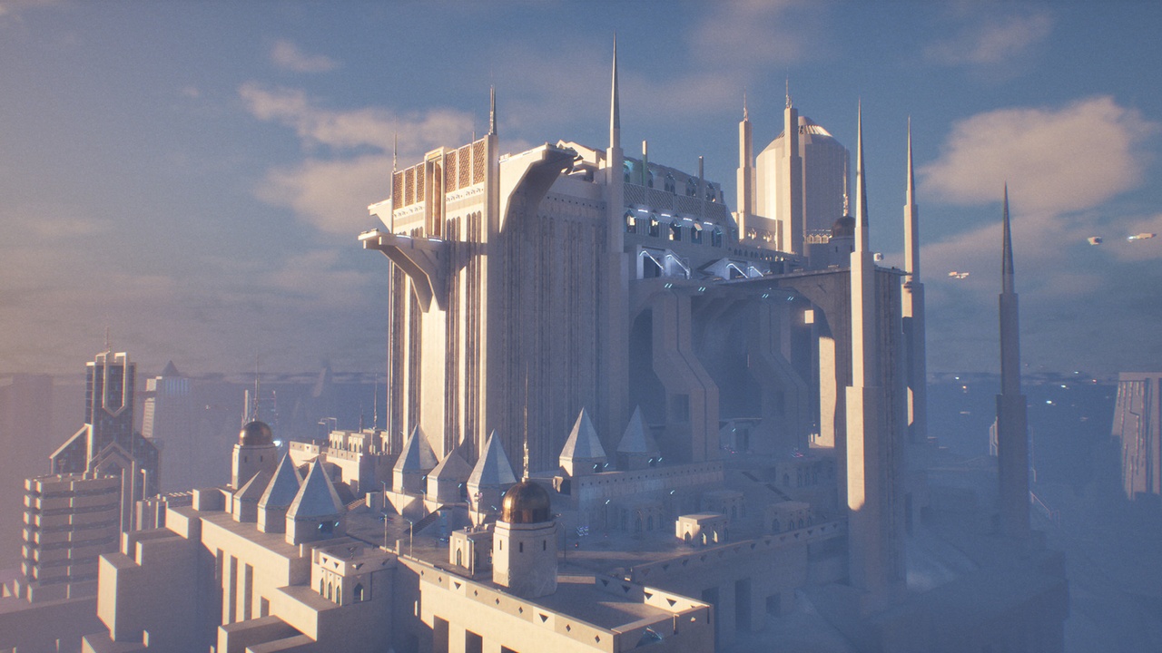 Retro Scifi Temple Architecture Kit
