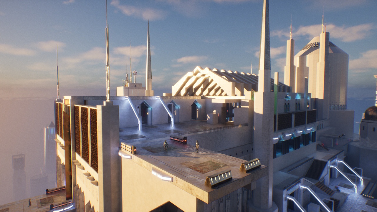 Retro Scifi Temple Architecture Kit