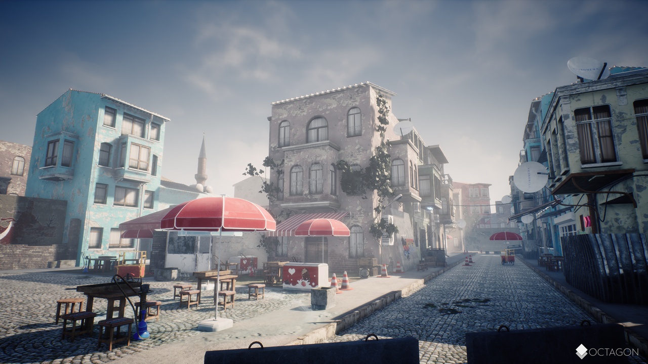 Istanbul Slum Street Houses with Props