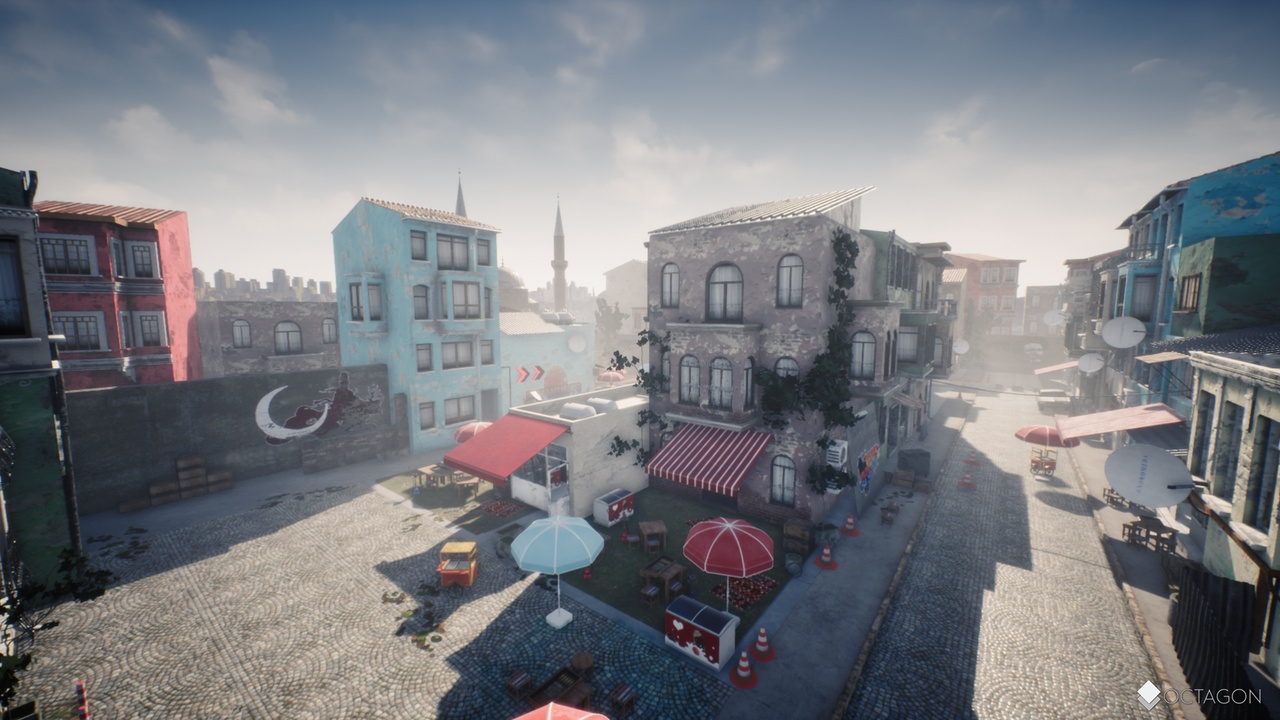 Istanbul Slum Street Houses with Props