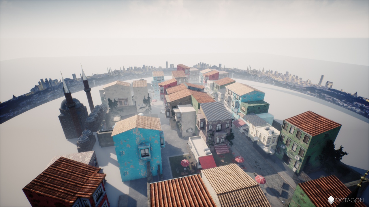 Istanbul Slum Street Houses with Props