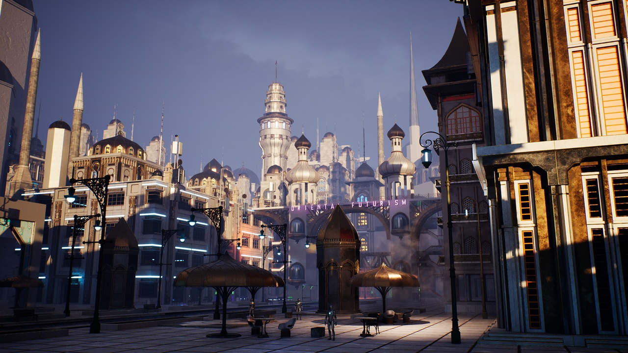 Modular Orient Cyberpunk Scifi City