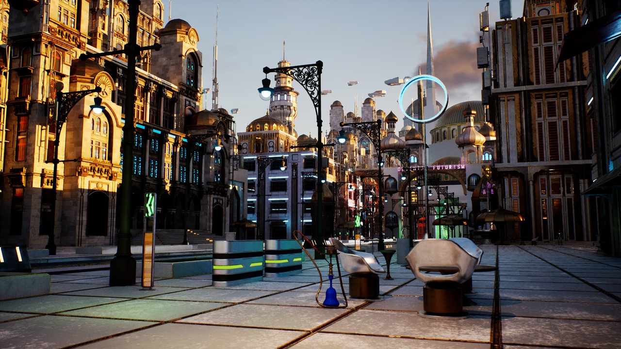 Modular Orient Cyberpunk Scifi City