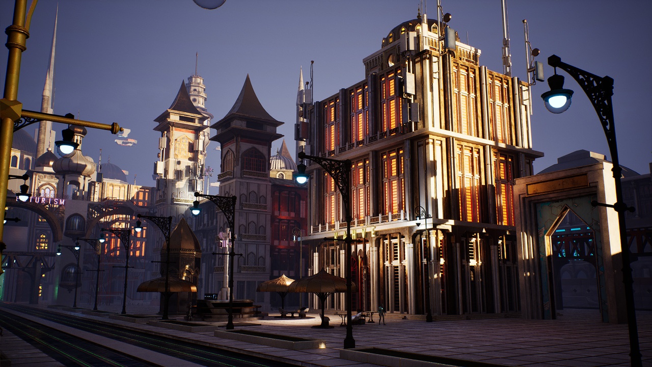 Modular Orient Cyberpunk Scifi City