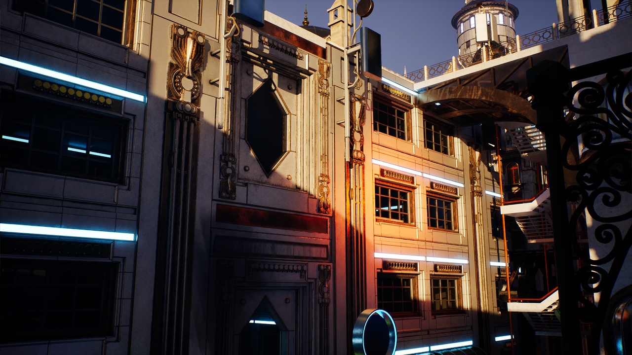 Modular Orient Cyberpunk Scifi City