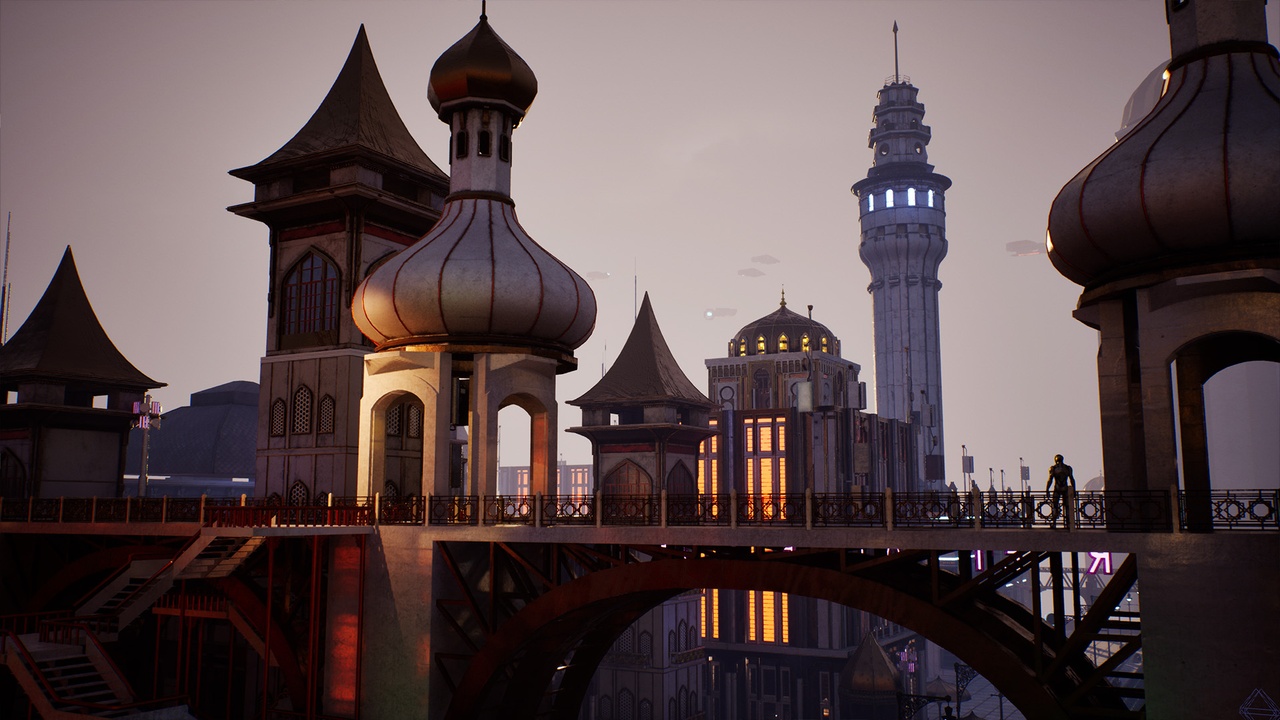 Modular Orient Cyberpunk Scifi City
