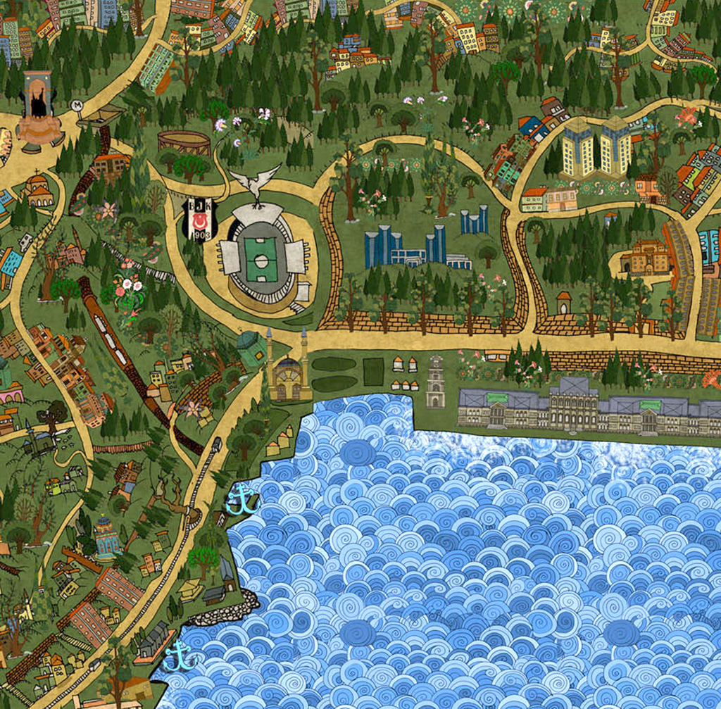 Illüstrasyon Istanbul Haritası/ Illustrated Istanbul Map