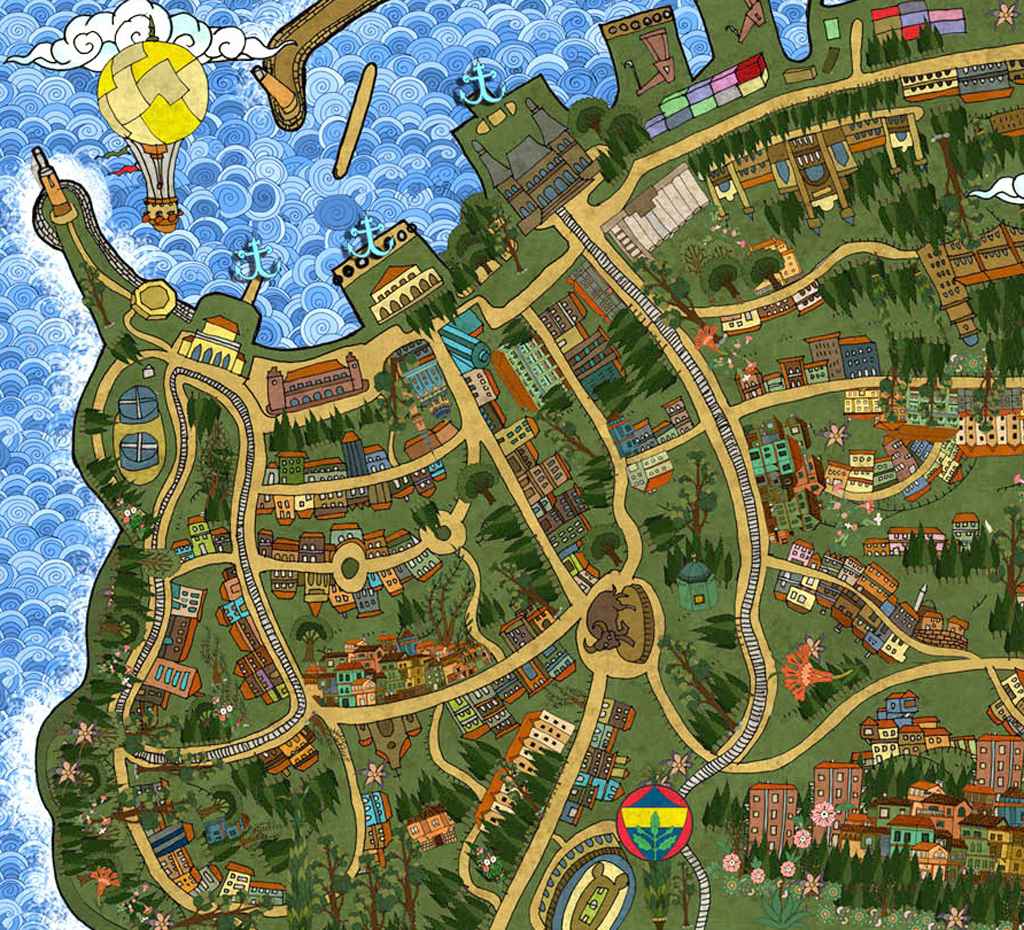 Illüstrasyon Istanbul Haritası/ Illustrated Istanbul Map