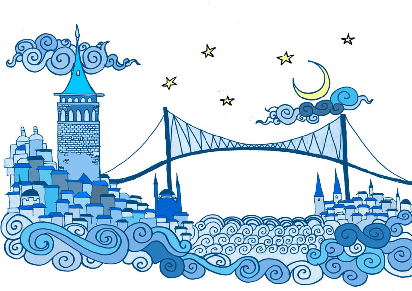 Illüstrasyon Istanbul Haritası/ Illustrated Istanbul Map