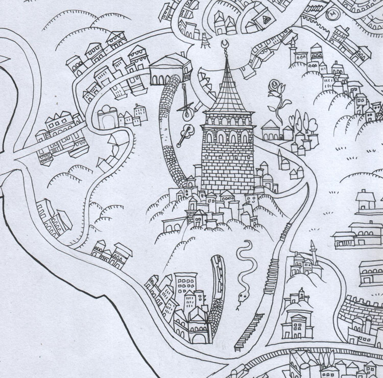 Illüstrasyon Istanbul Haritası/ Illustrated Istanbul Map