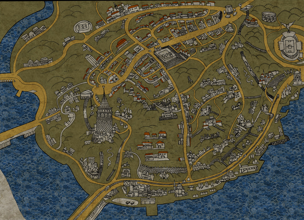 Illüstrasyon Istanbul Haritası/ Illustrated Istanbul Map