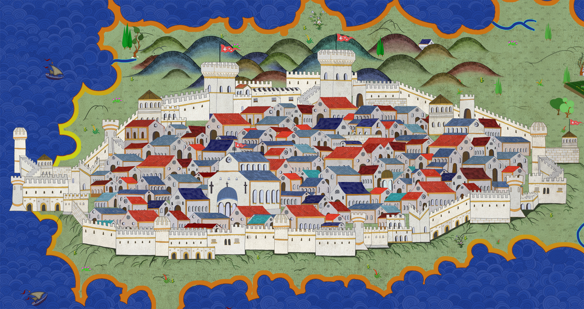 Rodos Adası İllüstrasyonu / Rhodes Island Illustration